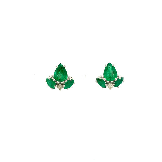 Emerald Earring in .925 Sterling Silver - KST 54225