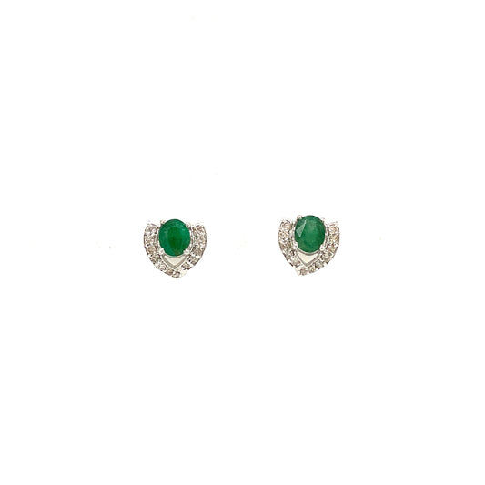 Emerald Earring in .925 Sterling Silver - KST 56354