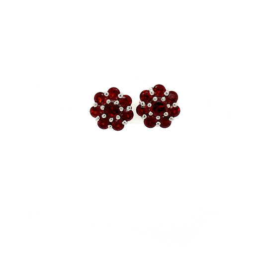 Garnet Earring in .925 Sterling Silver - KST 56609