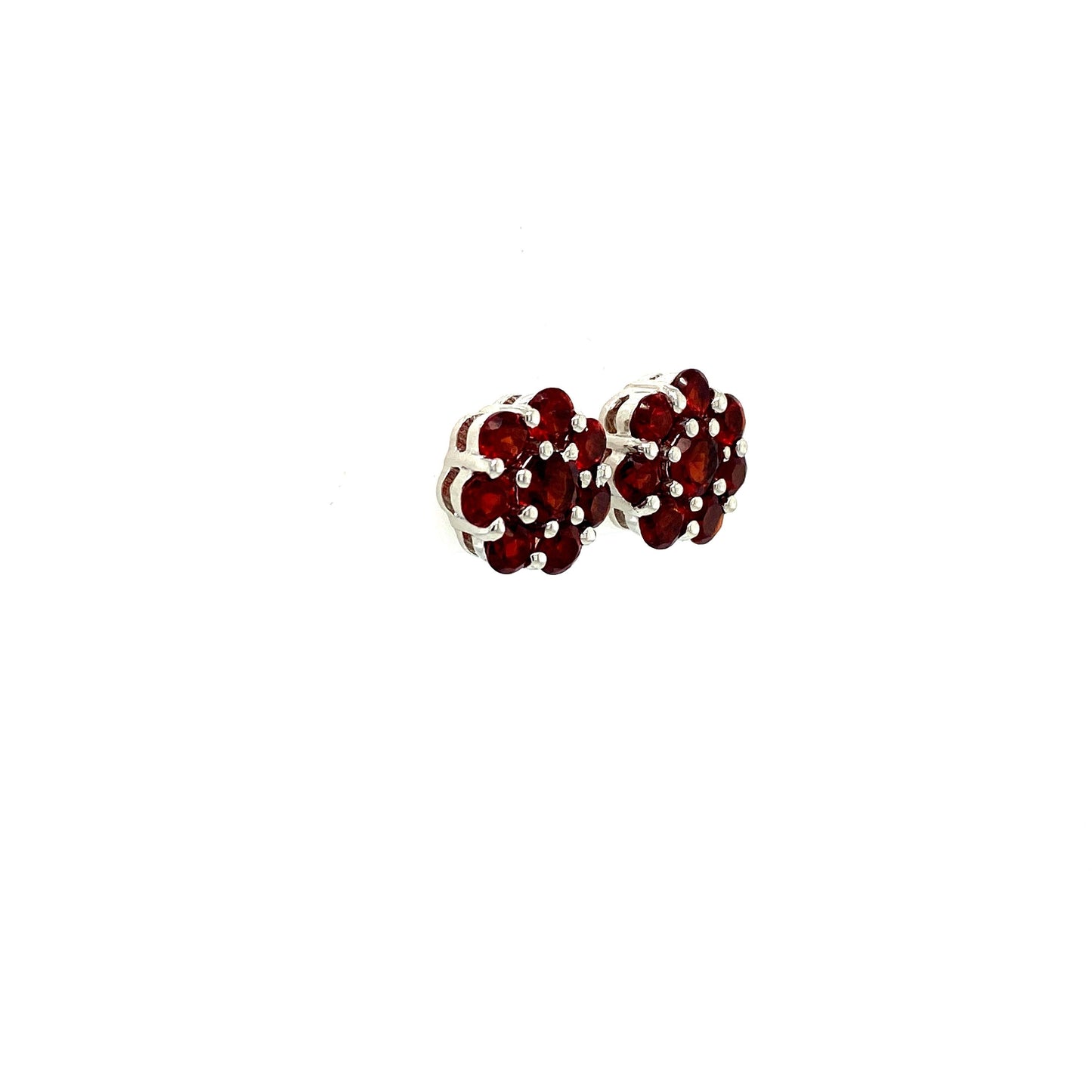 Garnet Earring in .925 Sterling Silver - KST 56609