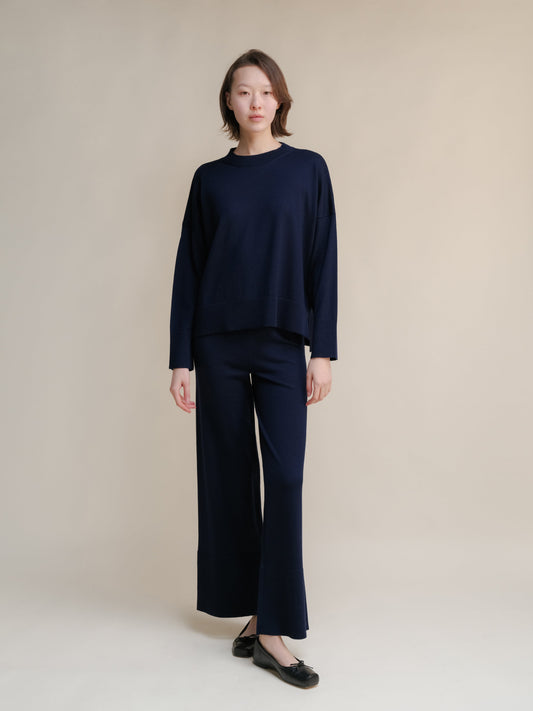Extra Fine Merino Wide-Leg Trousers
