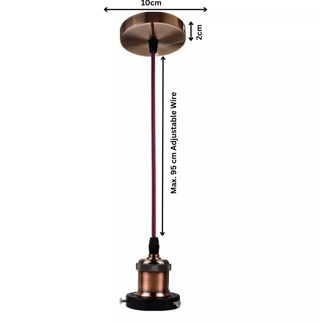 Vintage Copper Pendant Light Lamp Set~3260-3