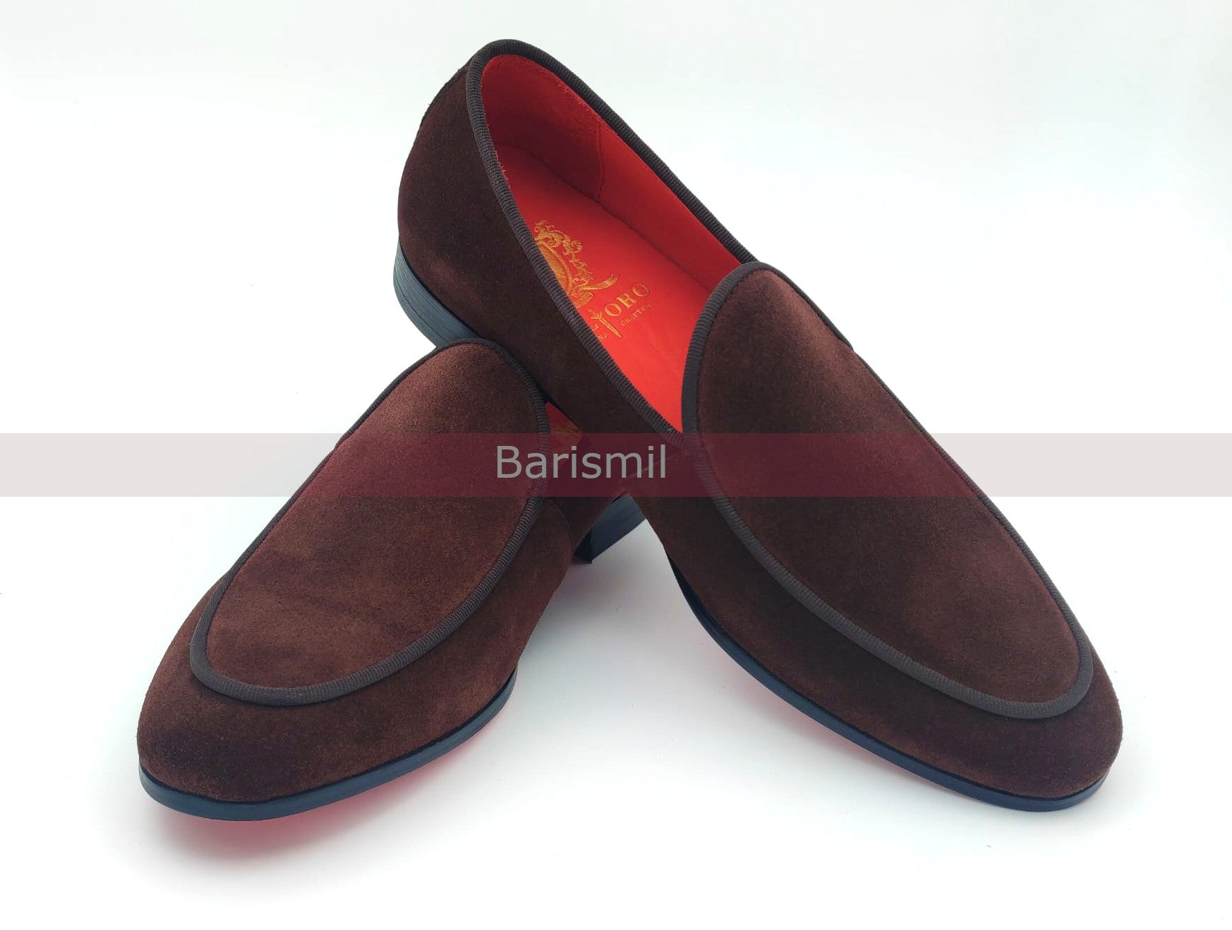 Slipper Loafers - Brown Suede Loafers-4